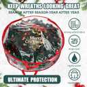 Shappy 4 Pcs 36 Inch Back to School Wreath Storage Container Clear Wreath Storage Bags PVC Waterproof Garland Bags with Clear Window Dual Zippers and Handles for Holiday Artificial Garland (Red)