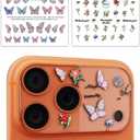2-Pack Camera Lens Protector for iPhone 17 Pro Max, Premium Acrylic Cover, Case Friendly, Lens Opening Design, No Affect on Night Shots, Featuring DIY Cartoon Stickers - Garden