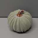 Boston International Decorative Tabletop Velvet Pumpkin, 6.5 x 5-Inches, Green