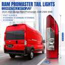 Pair Tail Light Without Circuit for Dodge Ram ProMaster 1500 2500 3500 for 2010-2023, Work Van Rear Brake Signal Light Driver and Passenger Side Ram Promaster Taillights