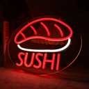 JFLLamp SUSHI Neon Signs for Wall Decor Neon Lights for Business Led Signs Suitable for Japanese Restaurant Convenience Stores Supermarkets Office Bar Pub 5V Power Adapter 17.3*10.2 Inch(Red + White)
