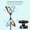 Wind Spinners Outdoor Metal Large Wind Spinner with Stake for Yard and Garden, Garden Wind Sculptures & Spinners, Ideal Gift for Family (13'' W x 70.5'' H)