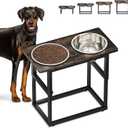Zarler Elevated Dog Bowls for X-Large and Large Breed, 5 Adjustable Heights from 8.2'' - 17.3'', 2 Stainless Steel Bowls, 8.2'',11.8'',13.7'',15.7'',17.3'' Raised Dogs Food Bowl Stand
