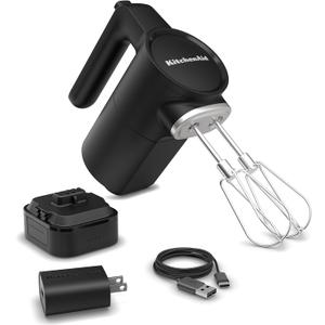 KitchenAid Go Cordless Hand Mixer - battery included, KHMR762, Black Matte