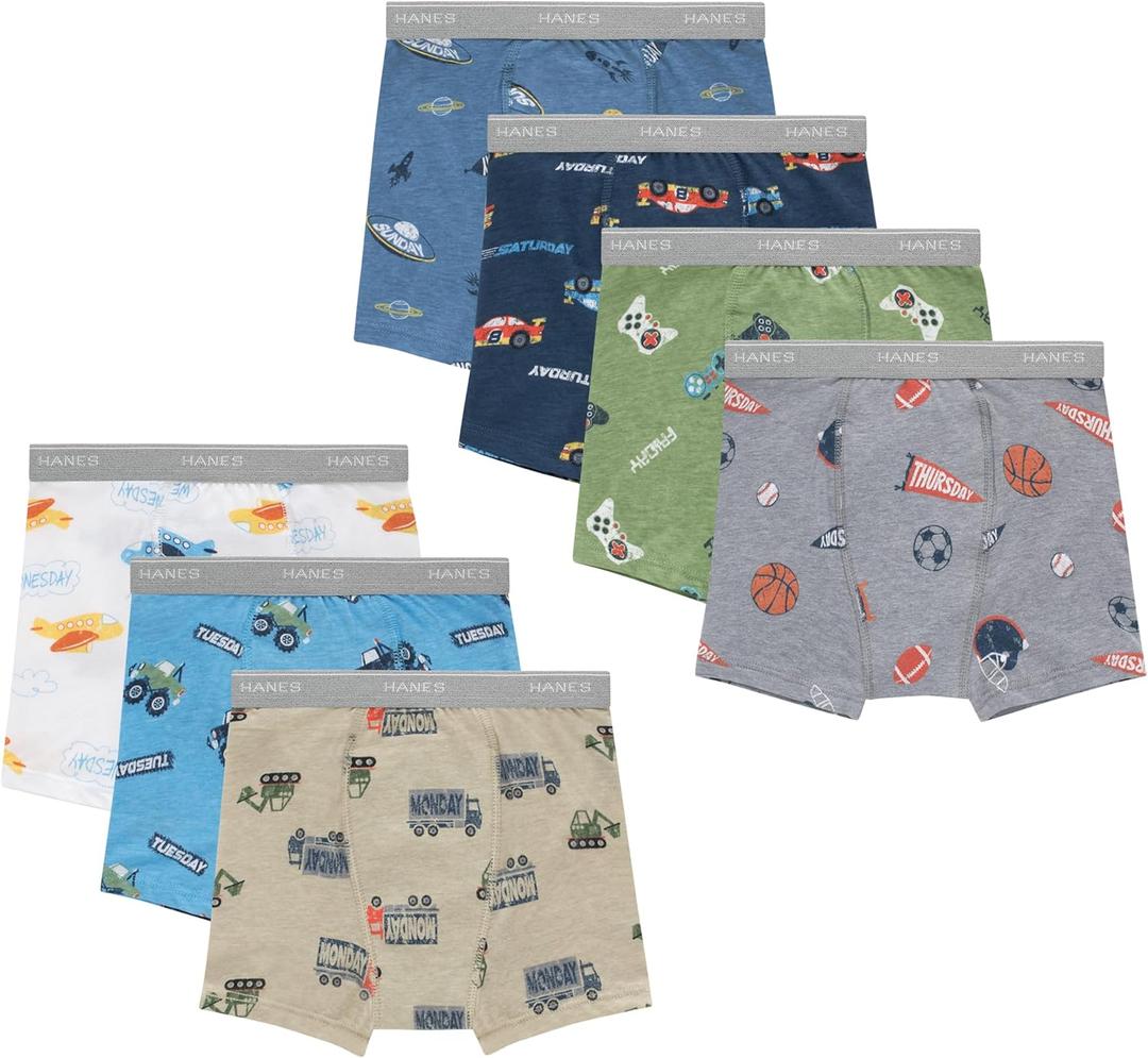 Hanes Boys' Potty Training Underwear, Light Leaks Toddler Cotton Briefs and Boxer Briefs, Size 2T/3T