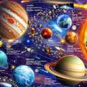 100 Piece Puzzles for Kids Ages 6-8-10, Solar System Puzzles 100 Pieces for Kids Science Educational Space Planet Puzzle Toys for Kids 6, 7, 8-10 Boys Girls