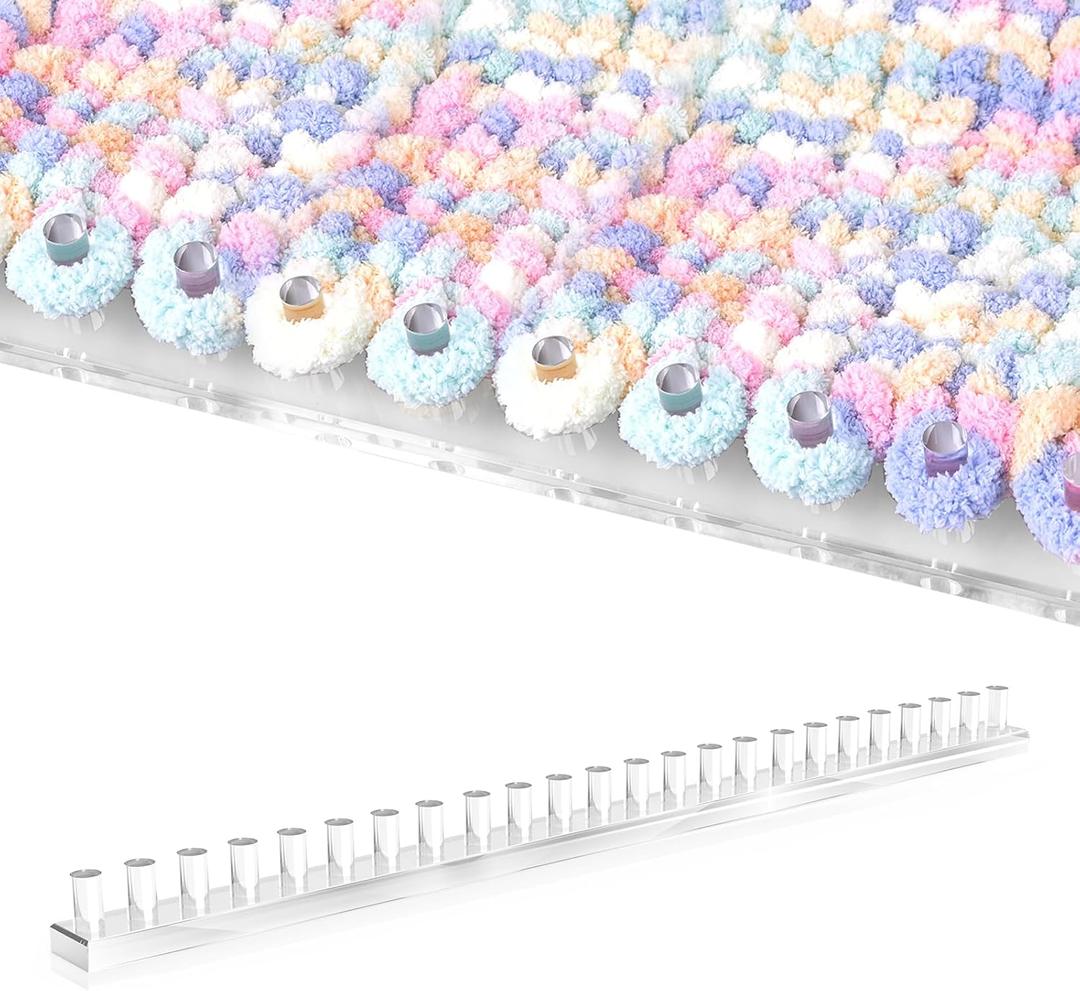 47" Acrylic Chunky Blanket Loom DIY Throw Blankets Knitting Loom Installation-Free, No Needles Required, Beginner-Friendly Yarn Craft for Home Decor, 47in