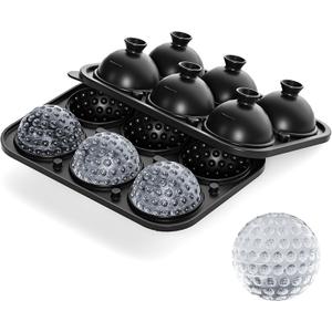 Bangp Golf Ball Ice Cube Molds,Novelty Golf Gifts Ball Ice Maker Mold,2.2" Large Sphere Round Ice Cube Mold,Fun Shapes Large Whiskey Ice Cube Tray for Cocktails,Bourbon
