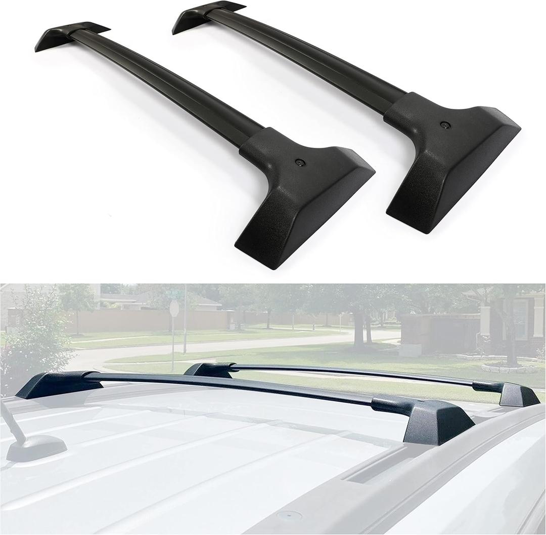 ECOTRIC Aluminum Roof Rack Cross Bars Compatible with 2009-2017 Chevy Traverse Top Rail Luggage Cargo Carrier (1 Pair) C Channels are Not Included