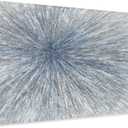 Yihui Arts Hand Painted Abstract Boho Sun Wall Art in Light Blue and White - Textured Painting for Living Room, Bedroom or Bathroom Decor - Picture-Perfect Artwork