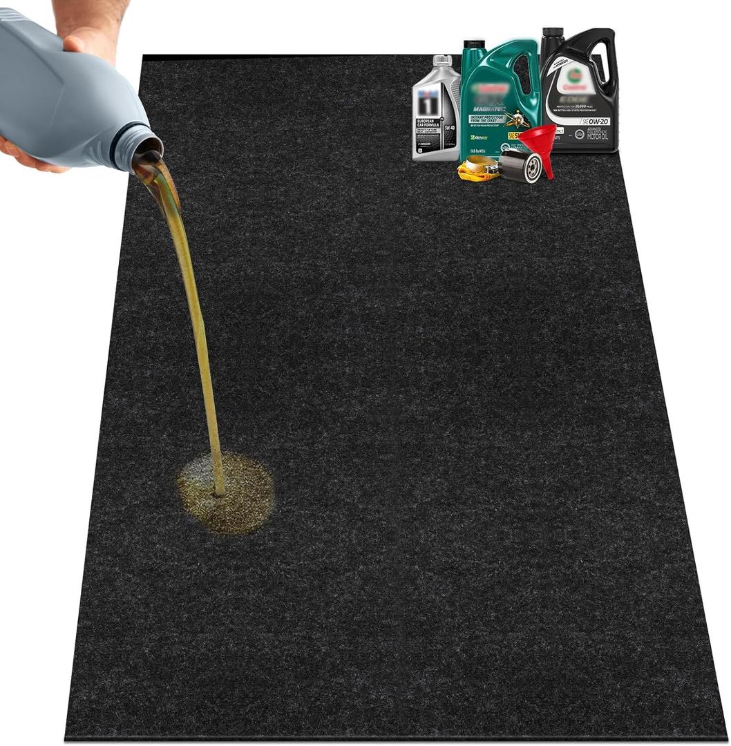 36" x 60" Oil Drip Mat for Garage Driveway, Reusable Rubber Floor Oil Spill Leak Absorbent Pads for Motorcycle Car Oil Leak Stain Resistant