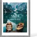 Hongkee 18x24 Picture Frame, Rustic Grey Wood Style, Wall Mounting