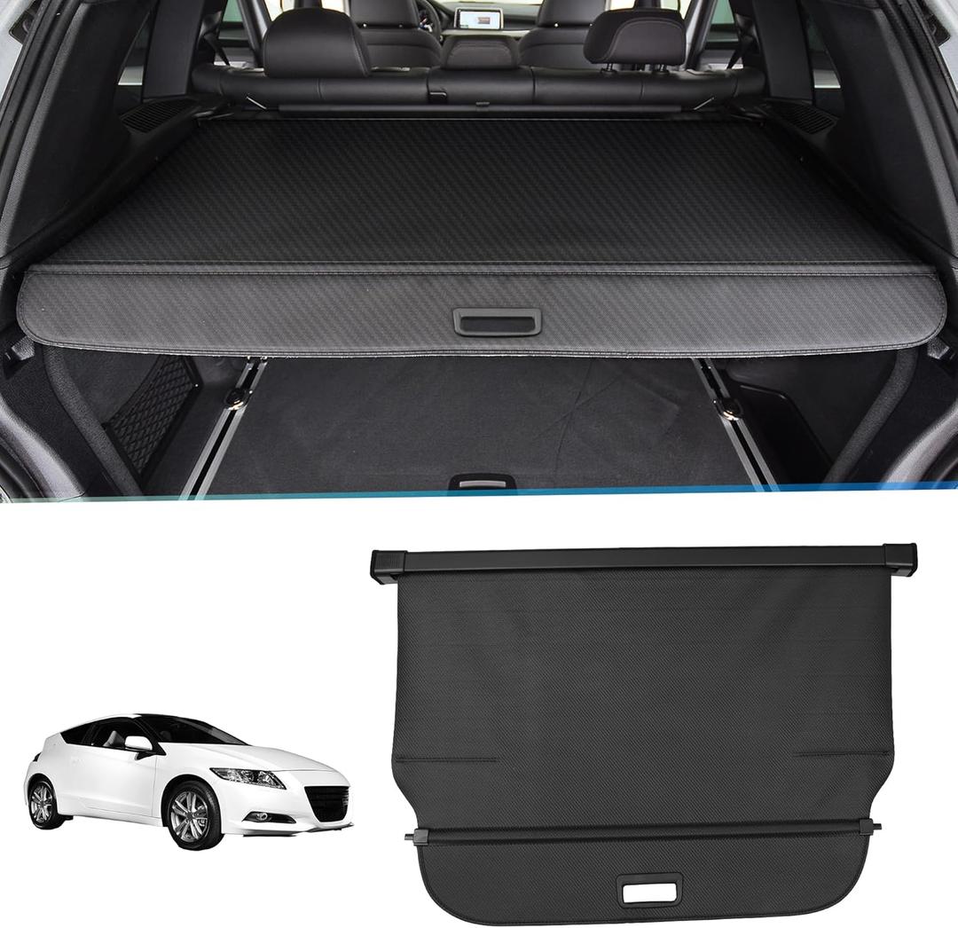 ACROPIX Retractable Cargo Cover Rear Trunk Security Cover Shield Shade Adjustable Fit for Honda CRZ 2011-2016 Retractable Privacy Cover - Pack of 1 (Black Carbon Fiber)