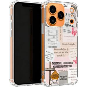 Christian Bible Verses Phone Case Compatible with iPhone 17 Pro, Jesus Faith Salvation Phone Cover for iPhone 17 Pro