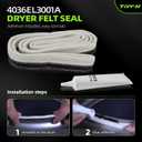4036EL3001A Dryer Felt Seal for LG Kenmore Dryer Rear Drum Seal Replaces 1267485 AH3522851 AP4438638 PS3522851 EAP3522851 PD00007604
