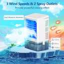Portable Air Conditioners, 3 Speeds 2 Mist Modes Portable AC Unit with 900ml Water Tank,7-Color Lights Evaporative Cooler Blow Cold Air, Mini Car Cooling Fan for Bedroom RV Desk Office Indoor