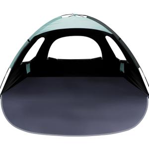 WhiteFang Beach Tent Anti-UV Portable Sun Shade Shelter for 3/4/6/8 Person, Extendable Floor with 3 Ventilating Mesh Windows Plus Carrying Bag, Stakes and Guy Lines (4 Person, Blackout Shelter-Mint Green)