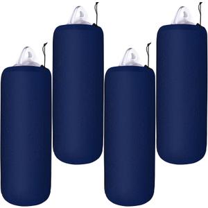 Woanger 4 Packs Boat Fender Cover 10" x 26" Fleece Marine Bumper Covers for Center Rope Tube Style Fenders (Boat Fender Not Included)