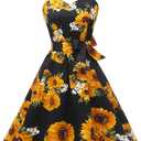 Topdress Women'sVintage Polka Audrey Dress 1950s Halter Retro Cocktail Dress  S