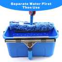 Squeegee with Shelf Storage for Window Cleaning,Window Cleaning Squeegee kit with Bucket&Microfiber Scrubber,Bathroom,Shower Doors,Mirrors,Tiles,and Car Windows Blue, 17.7"L x 10.63"W x 7.87"H