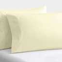 Set of 2 Pillow Cases 600 TC 100% Egyptian Cotton Long Staple Pillowcase, Silky Soft, Shrink & Pilling Proof, Luxurious Hotel Class (Queen, Ivory)