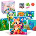 WORLDLYFY Diamond Painting Kit for Kids 6 Animal Designs Arts and Crafts for Girls 8-12 Creative DIY Craft Kit Screen-Free Activity Perfect Gifts for Girls & Kids Ages 8-12