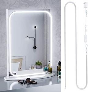 MY BEAUTY LIGHT LED Vanity Lights Strip for Mirror, 6000K Bright Daylight White Vanity Mirror Lights, 6.56FT Dimmable Makeup Light, ELT Approval 24V Stick on Lights for Mirror