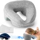 Face Down Pillow Massage Headrest for Bed, Stomach Sleeping Pillow, Face Cradle, BBL Pillow After Surgery Post Eye Surgery Recovery Equipment for Massage Tables, Piercing Pillows Removable Cover Grey 