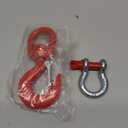 HENBOW 2 Ton Swivel Hooks and D Ring Shackle,G80 Weight Lifting Hooks with 1/2" Shackle,4400Lbs Safety Load Limit, Heavy Duty Alloy Steel Round Rotating Trailer Chain Hooks