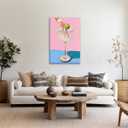 Vintage Cocktail Wall Art Playful Martini Olive Girl Diving into Cocktail Glass Posters Funky Aesthetic Canvas Prints Retro Bar Cart Decor for Bar Bedroom 8x12inch Framed (style-4)