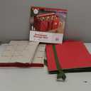 Large 128 Christmas Ornament Storage Box, Adjustable Compartment Dividers, Dual Zipper, Stackable Holiday Decorations Organizer with Lid, Xmas Durable Fabric Bin, Reinforced Handles Space-Saving (Red)