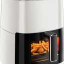 Simple Deluxe 12-in-1 Air Fryer 6.34 Qt, Digital Preset Airfryer with Visible Window, Nonstick and Dishwasher-Safe Basket, Air Fry, Roast, Bake, Dehydrate, Fries, 1700W, Beige