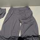 Women's Round Neck Pleated Sleeveless Casual Suit, Sleeveless Crewneck Vest Wide Leg Pantsuit Business Sets with Pocket Dark Gray, XL