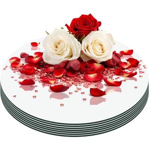 12" 10PCS Round Mirrors for Centerpieces, Circle Mirror Centerpieces for Tables, Acrylic Mirror Tiles for Wall Table Wedding Centerpieces Mirror Plates for Candle Birthday Decorations DIY Craft