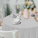 CXPSINC 2 Pack Premium Disposable Plastic Tablecloth 84" Round Table Cover for Birthdays Weddings Christmas Anniversary (Silver Grey)