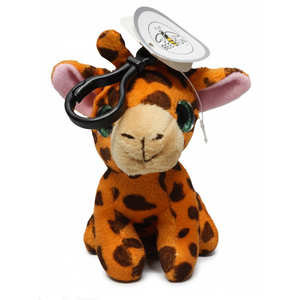 Puzzled Giraffe Keychain - Big Eye Stuffed Giraffe Plush, Fluffy Plush Keychains for Backpack, Purse, Wallet, or Bag, Cute Zoo Party Favors Keychain Charm for Kids and Adults - 6 Inch