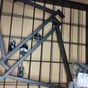 Foldable Grid Wall, Easy to Install Without Tools, Suitable for Supplier Retail, Art and Craft Display Scenarios. A Metal Grid Display Stand with Wheels and 20 Hooks, Measuring 6 Feet x 2 Feet.