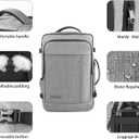 Carry On Backpack, Extra Large 40-50L Travel Backpack for Men & Women, Expandable Backpack For Airplanes, 17 Inch Laptop Backpack, Luggage Suitcase 40L Daypack Lightweight Business Weekender Bag, Grey