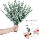 Canlierr 200 Pcs Eucalyptus Stems Faux Greenery Artificial Eucalyptus Leaves Decor Greenery Stems Branch for Wedding Centerpiece Flower Bouquet Farmhouse Home (Dark Green)