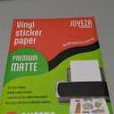 JOYEZA Premium Printable Vinyl Sticker Paper for Inkjet Printer - 25 Sheets Matte White Waterproof, Dries Quickly Vivid Colors, Holds Ink well- Tear Resistant - Inkjet & Laser Printer
