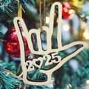 2025 Christmas Ornaments, I Love You ASL Sign Language Hand Important Holiday Day Christmas Tree Decorations, Wood Souvenir Gift for Father Mother Husband Wife Son Daughter Friend (2025-12pcs)