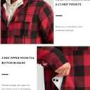 G Gradual Men's Flannel Jacket Fleece Sherpa Lined Hoodies Zip Up Plaid Shirt Warm Winter Jackets for Men with Zipper Pockets (Red, M)