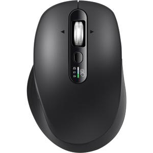 Wireless Bluetooth & USB Multi-Device Ergonomic Mouse Silent Click, 4-Way Scroll Wheel, Adjustable DPI, Office Cordless USB Mice, Mouse for Laptop/Coupmter/mac air/iPad (Black)