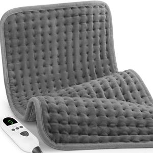 Heating Pad for Back Pain & Period Cramps Relief, 9 Heat Settings Electric Heating Pad for Neck & Shoulder, Auto Shut Off, Soft Machine Wash Fabric, Gifts for Mom, Women, 12''x24'', Gray