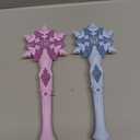 Light Up Frozen Snowflake Wand with Sound, Magic Wand for Kids Girls Princess Birthday Party (Motion Sensitive) Costume Accessories 2 Pieces (Pink/Blue)