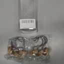 Akimomaty Wood Shower Curtain Hooks with Silvery Metal Rings, Set of 6 Decorative Hardware for Bathroom Rods