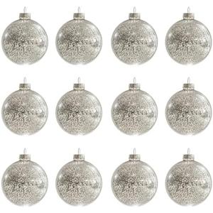 Christmas Ball Ornaments Set of 16 pcs-3.15” Silver Mercury Glass Xmas Hanging Ball Decorations for Christmas Tree, Elegant Shiny Xmas Ornaments for New Year Thanksgiving Birthdays Holiday Party