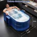 Portable Bathtub for Adult 59" Large Collapsible Cold Plunge Bathtub Foldable No Installation Ice Bath Tub for Shower Stall, Bathroom Hot SPA Soaking Standing Tub