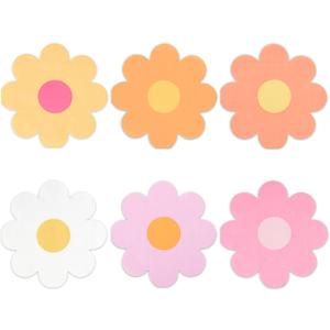 120 Daisy Paper Napkins Groovy Party Napkins Daisies Floral Disposable Dinner Napkins Boho Retro Flower Dessert Luncheon Napkins for Birthday Baby Shower Wedding Party Supplies