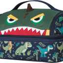 NOHOO Kids Insulated Lunch Bag Small Cute Reusable Green Dinosaur Food Box for Boys Girls Toddler Preppy School Kindergarten Daycare Use